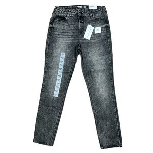 Old Navy‎ Rockstar Ankle length button up black stonewash jeans women’s sz 6 NWT